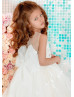 Beaded Ivory Tulle Butterfly Flower Girl Dress